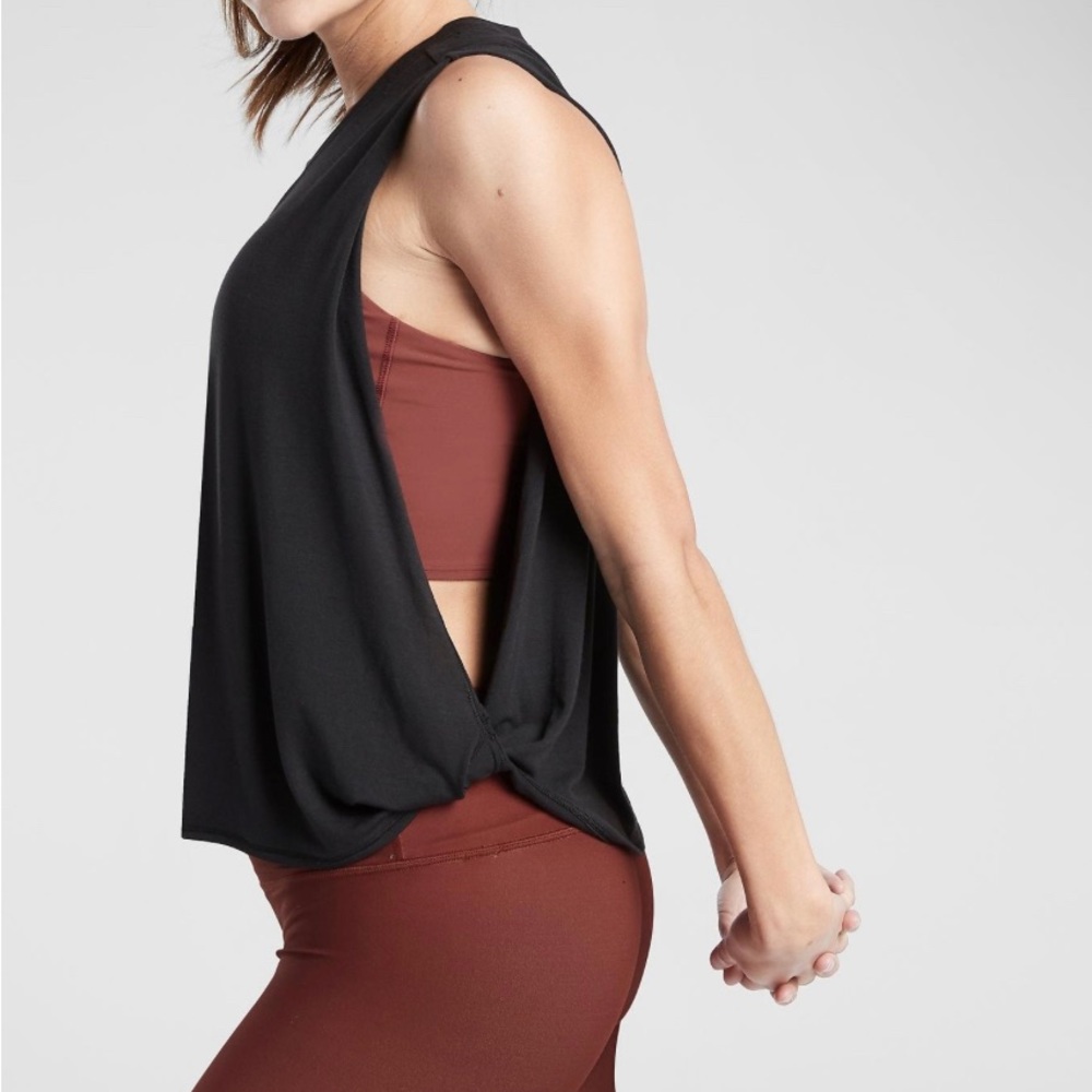 Athleta black open sides tank top